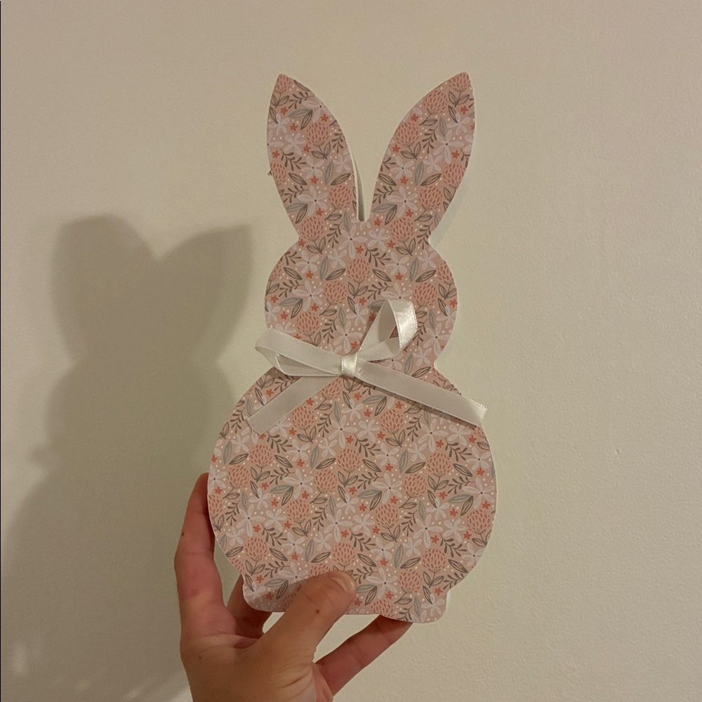 Floral Bunny Decor with Ribbon